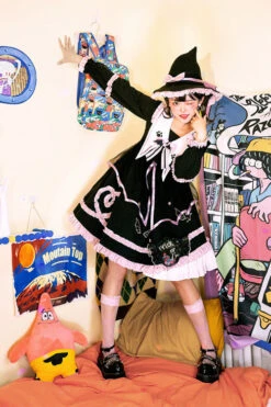 Dark Black High Waisted Purple Ruffled Long Sleeves Lolita OP Gothic Lolita Dress -LolitaInside 60db4795548afa6c7d6421bb9430fe60 ff3fbac6 60b0 4ab6 a3f6 cf0c654376b9