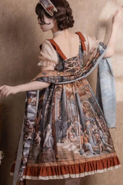 Multi-Color Constantine Oil Painting Print Bowknot Classic Vintage Princess Lolita Dress 14 Multi-Color Constantine Oil Painting Print Bowknot Classic Vintage Princess Lolita Dress -LolitaInside 612de6c697530f54afdd21c59e68e286