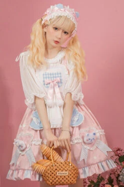 Pink Jenny Bear Diaries Polka Dot Print Sweet Lolita JSK Dress -LolitaInside 6139c41fa1c2857f610a8b355df4927f