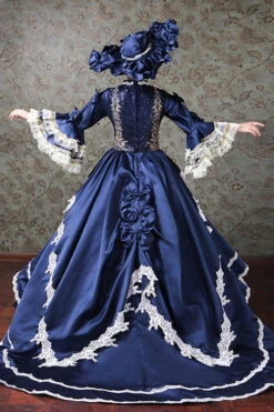 Multi-Layer Trumpet Sleeves High Waisted Lace Stitching Embroidery Print Victorian Lolita Prom Dress -LolitaInside 618f76b6f5be050da26ef3df2fcd7d71