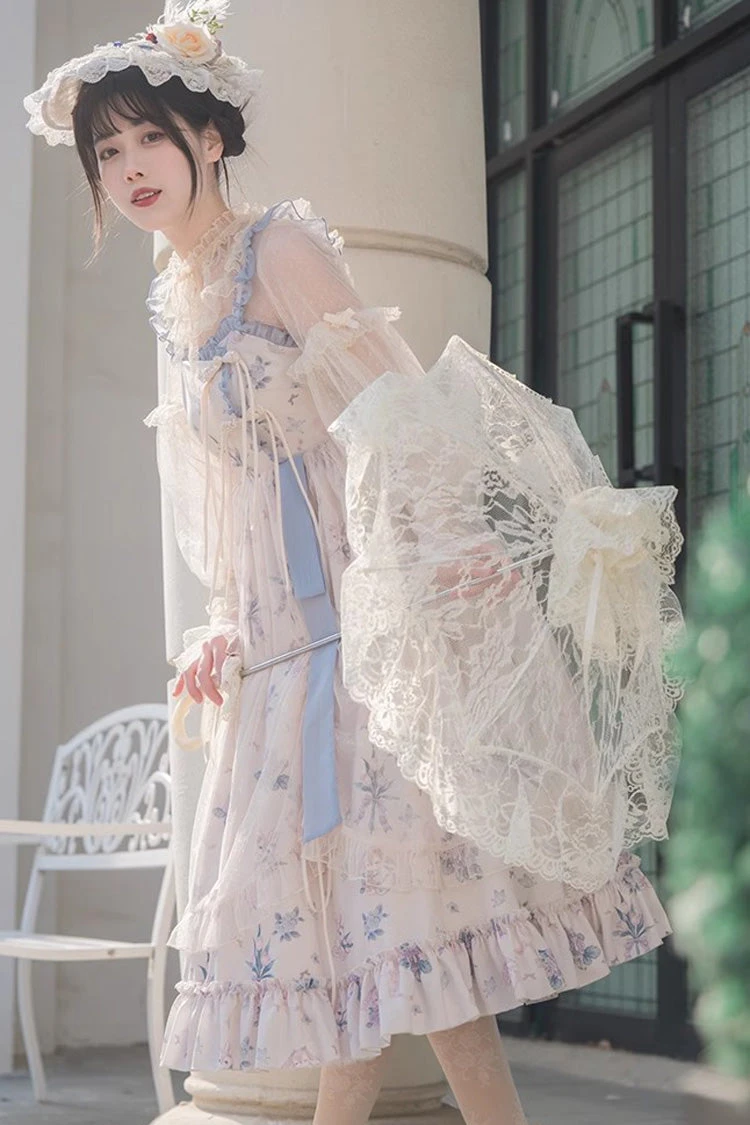 Multi-Color Chinese Style Elegant Flower Wall Print Sweet Lolita Dress 7 Multi-Color Chinese Style Elegant Flower Wall Print Sweet Lolita Dress - Image 5