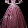 Half Sleeves High Waisted Hollow Embroidery Print Victorian Lolita Prom Dress -LolitaInside 658bd0368430e0e65711bf96228a7815