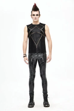 Black Punk Circuit Printed High Quality Stretchy Leather Tight Mens Pants 12 Black Punk Circuit Printed High Quality Stretchy Leather Tight Mens Pants -LolitaInside 65e84892619c60e8d479912fc52d47e7