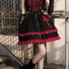 Black/Red Elemental Judgment Day Red Cross Ruffle Gothic Lolita Jsk Dress -LolitaInside 666df2e9bc4583fd85372f585be2bfe3