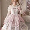 Apricot Sleeveless Rose Prologue Print Ruffle Bowknot Sweet Elegant Princess Lolita Jsk Dress -LolitaInside 6697290084f55235175557f9c98714a0
