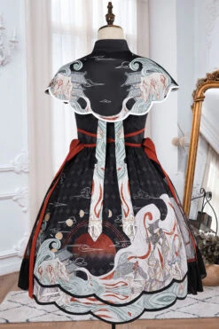 Black Chinese Style Chang'e Flying To The Moon Print Ruffled Classic Lolita OP Dress 17 Black Chinese Style Chang'e Flying To The Moon Print Ruffled Classic Lolita OP Dress -LolitaInside 66a5e074d8c390cad007eb182ef5ecbc