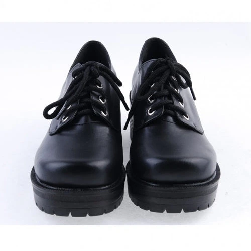 Black Synthetic Leather Round Toe Military Style Platform Lolita Shoes 7 Black Synthetic Leather Round Toe Military Style Platform Lolita Shoes - Image 5