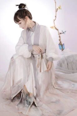 Beige Original Chinese Style Elegant Ink Printing Classic Lolita Hanfu Dress Full Set -LolitaInside 6800328de4ca9200fa6c58d9c12d4069