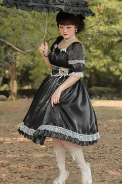 Square Collar Lace Short Sleeves High Waisted Plus Size Sweet Lolita OP Dress -LolitaInside 68dbd7c43703e1b5b39f603debe529d2 ce4fcc8f f55b 44cb a386 ac9df6a2bf70