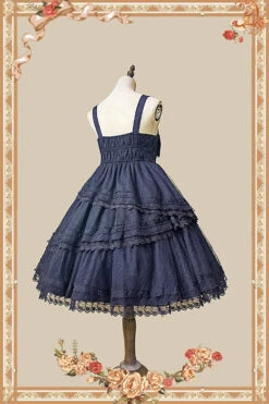 Black Solid Color Tower Of Dawn Bowknot Sleeveless Ruffle Gothic Lolita Dress -LolitaInside 68de0f8b49c7c7cf00df0064317622ba