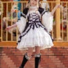 White/Black Short Sleeves Cardigan Bowknot Doll Sweet Lolita Dress -LolitaInside 69547489e2d997079ee9d4317f815428