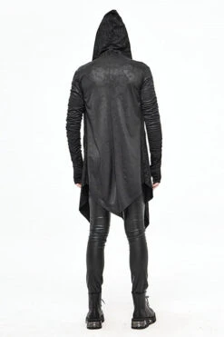 Black Hooded Wrinkled Sleeves Circuit Diagram Print Knit Long Mens Punk Coat -LolitaInside 69deff577ba9833ac732c77b642064e5