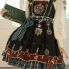 Black Vintage College Badge Print Sweet Lolita JSK Dress -LolitaInside 69ec1e1bea010a6ff358902b399798ce