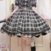 Green Plaid Print Dessert Crowned Bowknot High Waisted Short Sleeves Sweet Lolita OP Dress -LolitaInside 6a2bd273e0f8a7dfdedad0b3cc64f187