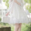 White Stand Collar Ruffle Chinese Qi Shawl Sweet Lolita Dress -LolitaInside 6ac9b29a59b6d85856f902d48683536d
