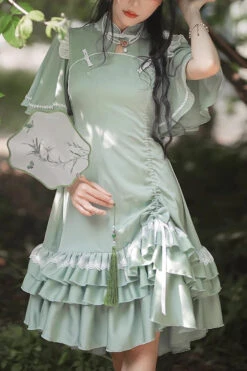 Green Han Element Chinese Style Cheongsam Sweet Lolita Dress