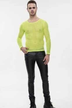 Ellow Gothic Elasticity High Neck Long Sleeve Mesh Men's Shirt -LolitaInside 6ca0931d698845ff6a5a48ae925923f3