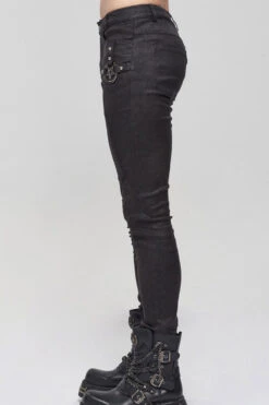 Black Punk High Collar Long Sleeve Stitched Metal Lace-Up Pentagram Hollow Texture Design Men's T-Shirt -LolitaInside 6cff4291301bba991ea221afb0f3021d