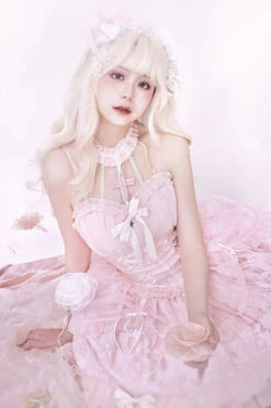 Pink Tube Top Sleeveless Blowknot Ruffled Sweet Lolita Tiered Dress -LolitaInside 6d9c3d45d551edfa590b6375d207f8de 6564285c df52 4bed 9d45 a9f7f06c4e44