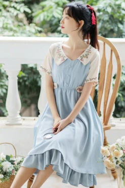 French Style Doll Collar Flower Print Short Sleeve High Waisted Sweet Lolita Dress -LolitaInside 6ddd705bc0d8b360be1664b16d20e17e 0c34ff6b 2d69 4bee b741 92ff1bddfa74