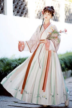 Chinese Chest Cuffs Beautifully Embroidered Sweet Hanfu Dress Full Set -LolitaInside 6e4412a185baf8e7a2260d07d5df4611