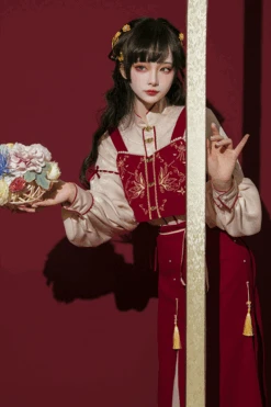 Red Song Han Element Soft And Comfortable High Waisted Sweet Hanfu Dress -LolitaInside 6f2b1788f4d06ee615ef43ab77325866