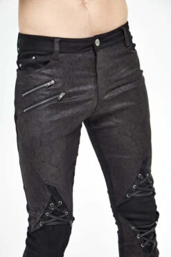 Black Punk Glued Fake Two Pieces Mens Pants -LolitaInside 6f53057bf7c58dfd4020ecf527affb94
