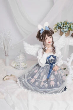 Blue Chiffon Flower Wedding Wearing Veil Princess Sweet Lolita JSK Dress 13 Blue Chiffon Flower Wedding Wearing Veil Princess Sweet Lolita JSK Dress -LolitaInside 6f6aae5841d4dc16ddc20b9bb74fccbd