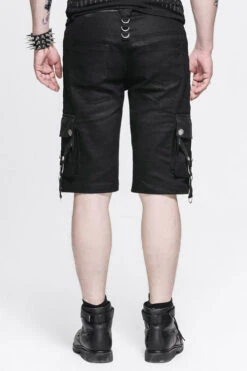 Black Punk Rock Adjustable Zippered Summer With Loops Shorts Mens Pants -LolitaInside 704a5c6f3ffcb4d0661ec358433068d2