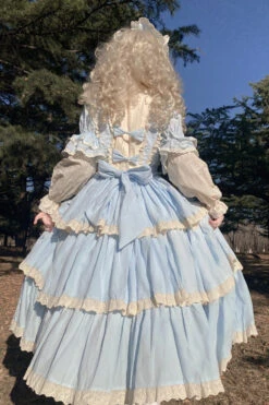 Blue Lapel Collar Long Sleeves High Waisted Multi-layer Bowknot Sweet Lolita Dress 13 Blue Lapel Collar Long Sleeves High Waisted Multi-layer Bowknot Sweet Lolita Dress -LolitaInside 71d09f27961d25228e8fe32f07950b19