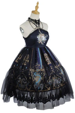 Black God's Salvation Lace Ruffled Gothic Lolita JSK Strapless Dress -LolitaInside 71f26420272159909a31f220f020dacb