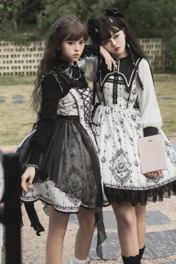 Black/White Sleeveless Butterfly Magic Print Gothic Lolita JSK Dress -LolitaInside 71f7767f2511724247fcb9cd9f1e9374 585857f7 ab44 4bad be13 82b1784e3e10