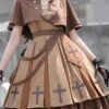 Brown Retro Military Style Dawn Classic Lolita JSK Dress Full Set -LolitaInside 7327ae1daca3a3a082e7d9a99dc12bcc