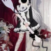 White/Black Long Sleeves Multi-layer Cross Print Nun Style Ruffle Gothic Lolita Dress -LolitaInside 73b084f2f6d2a225606a7abb5fc79202