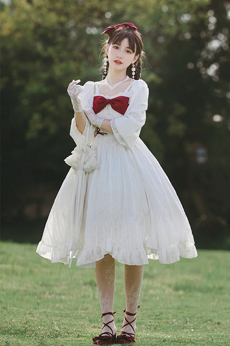White Roman Covenant Boat Neck Long Sleeves Ruffle Classic Lolita Dress 4 White Roman Covenant Boat Neck Long Sleeves Ruffle Classic Lolita Dress - Image 2