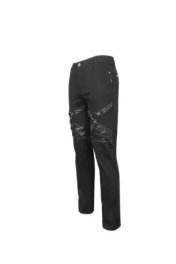 Black Thigh Position Buckle Splice Men's Punk Pants -LolitaInside 7589688645c26cfd0d4d67b663bf511d