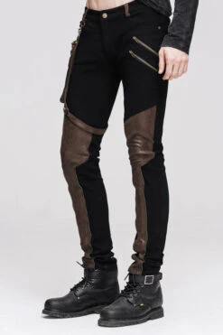 Party Wear Steam Punk Fitted Straight Leg Mens Pants With Bag -LolitaInside 763ded8483809e3d54a39aaac6a7077f