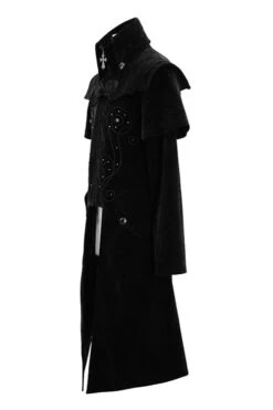Black Hand Embroidered Cape Collar Velveteen Gothic Mens Coat -LolitaInside 773ca6bf25b4857a9bbe66d8d412c1fc
