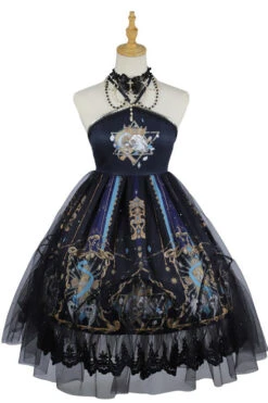 Black God's Salvation Lace Ruffled Gothic Lolita JSK Strapless Dress -LolitaInside 77483d926fc25d2acb9f864b1bd10496