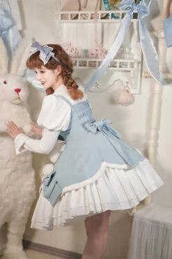 Cute Girl Doll Collar Hair Ball Christmas Princess Sweet Lolita JSK Dress Full Set -LolitaInside 77b4fb6305c4116dbc48b5afd4c501cc