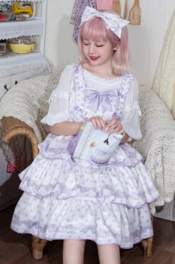 Polka Dot Print Sleeveless Bowknot Multi-Layer Ruffled High Waisted Sweet Lolita Tiered JSK Dress -LolitaInside 78a57e216312924f0f799aa763f33206