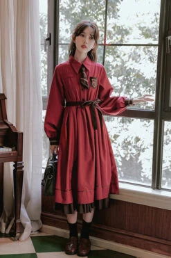 Vintage College Style Lapel Collar Long Sleeves Double Paneled Hem Sweet Lolita Dress -LolitaInside 799795d064f01a6e2c5409137733260f 96fd7c3d a85e 4ed2 a274 9cd5ff8876e4