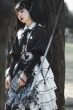 Black Love Eyes Print Retro Classic Lolita OP Dress -LolitaInside 7b3ba844f5d56ee375c59b0c0ec0aa02