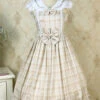 Plaid Print With Fake Collar High Waisted Sweet Lolita JSK Dress