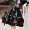 Black Night Talking Reflective Strip Long Sleeves Ruffle Pleated Gothic Lolita Dress Set 2 Black Night Talking Reflective Strip Long Sleeves Ruffle Pleated Gothic Lolita Dress Set -LolitaInside 7b96e998b88f90b3c93d6b81d4eafa67