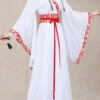 White Neckline Embroidered Wide Sleeve Sweet Hanfu Dress -LolitaInside 7d1b48eda8970490c89115b39d06fc3b
