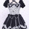 Black/White Cotton Square Collar Lace Trim Gothic Lolita Dress 1 Black/White Cotton Square Collar Lace Trim Gothic Lolita Dress -LolitaInside 7da626057a87eb577f486b1b2c37c6dc