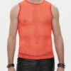 Orange Elasticity Perspective Rhombus Net Yarn Sleeveless Men's Gothic T-Shirt 1 Orange Elasticity Perspective Rhombus Net Yarn Sleeveless Men's Gothic T-Shirt -LolitaInside 7eb282df5fd2cbc5aea181fd40567d88