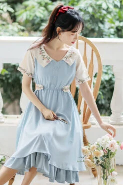 French Style Doll Collar Flower Print Short Sleeve High Waisted Sweet Lolita Dress -LolitaInside 7f4c84bb12540b3ac79a5540f0f9fc18 52a2ded0 3f13 4125 9d41 edfe834ca7b0