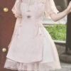 Chinese Style Stand Collar Lace Puff Short Sleeve Delicate Sweet Lolita Dress